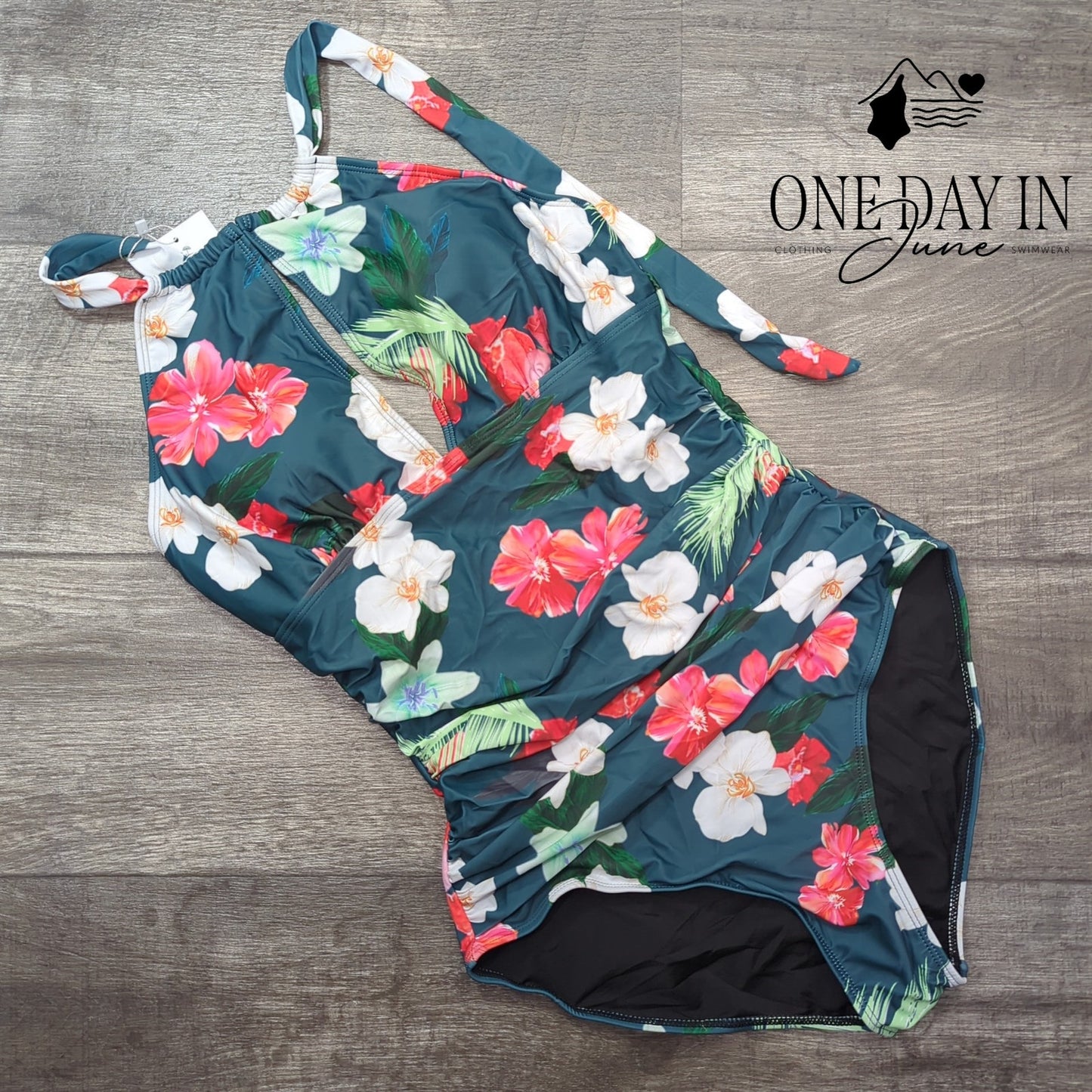 B2Prity High Neck Tummy Control one Piece Swimsuit Size L