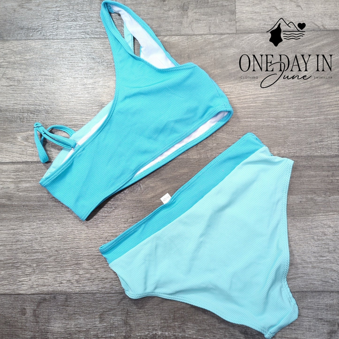 Charmo Ribbed One Shoulder Bikini Swimsuit Size 11-12Y
