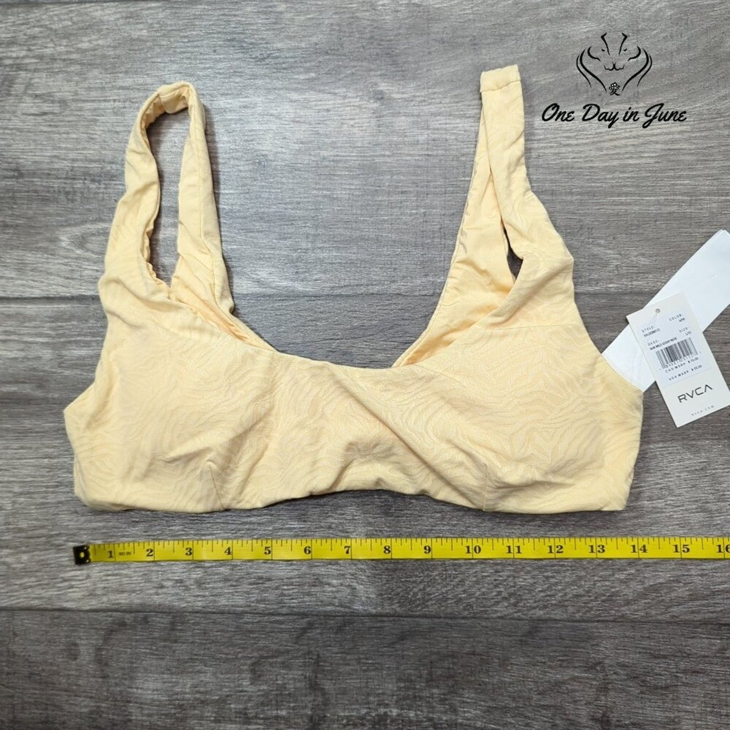 RVCA Run Wild Scoop Neck Bikini Top Size L