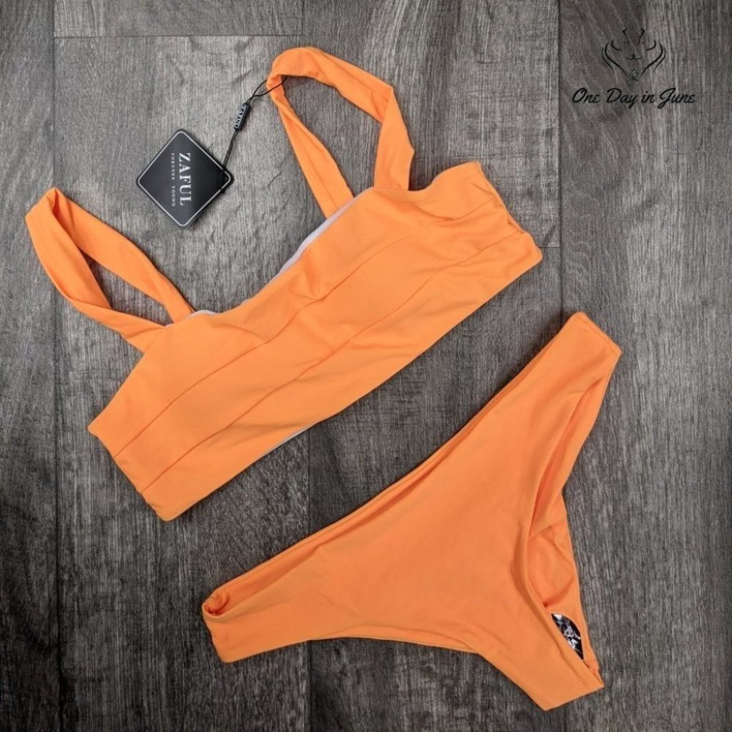 Zaful Wide Strap Bandeau Bikini Size M