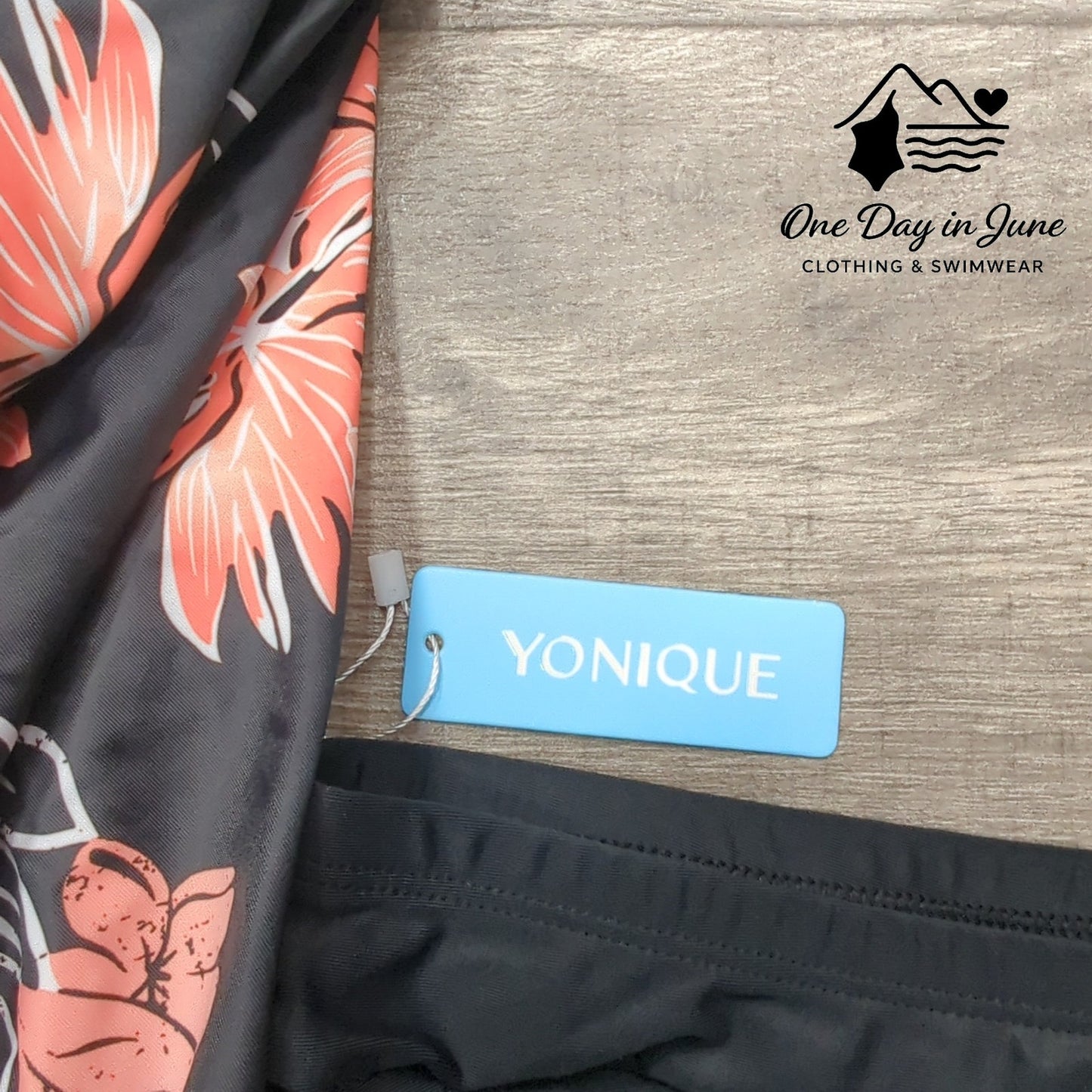 Yonique Plus Size Blouson Tankini Swimsuit Size XXL