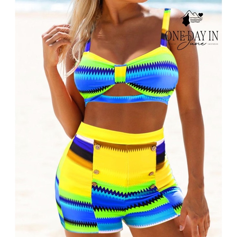 B2Prity High Waist Boy Short Bikini Swimsuit Size XL