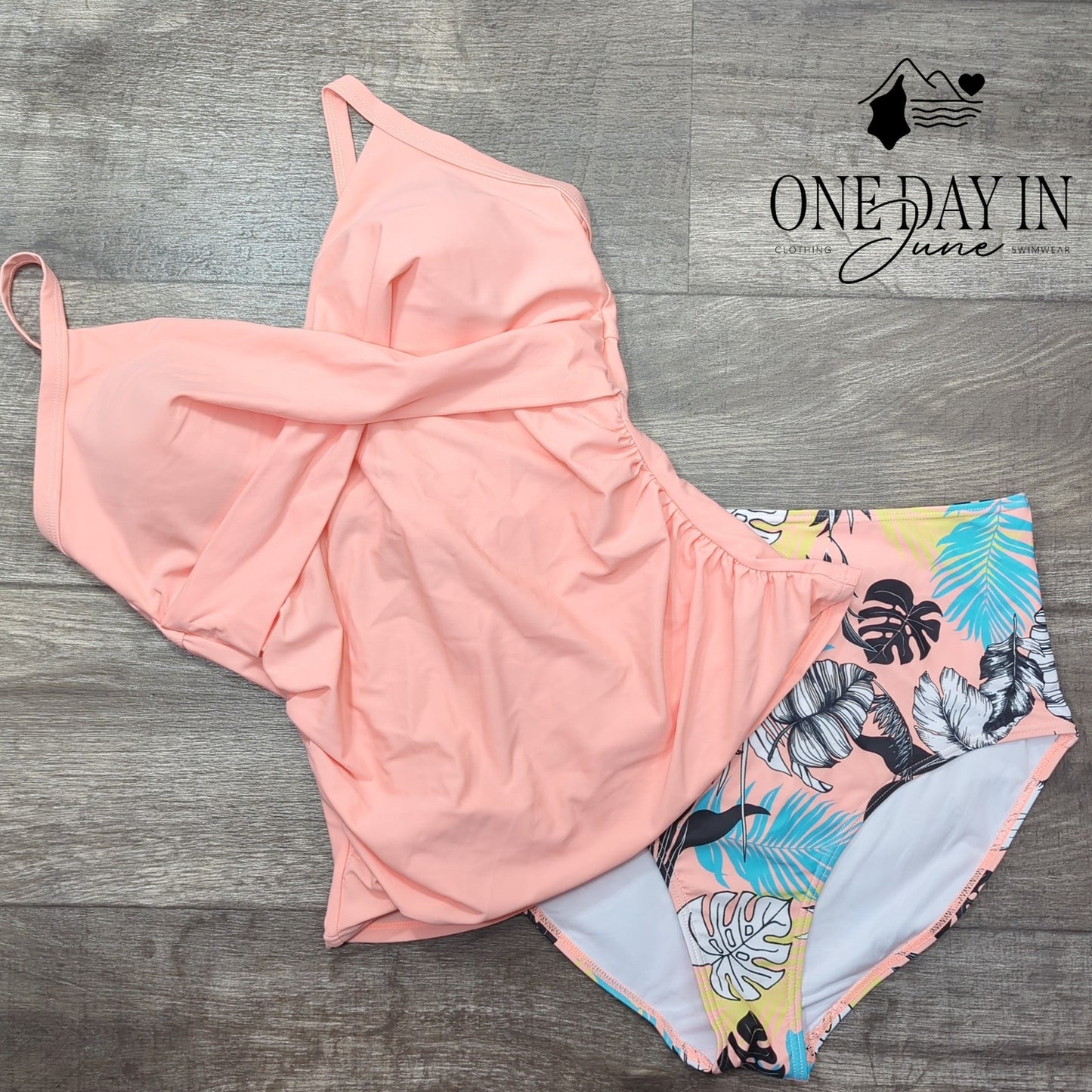 B2Prity Cross Front Tie Back High Waist Bikini Swimsuit Size L