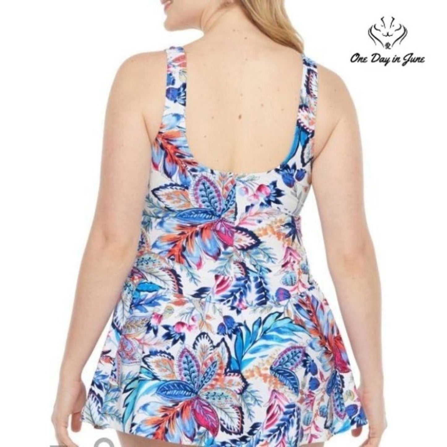 Azul by Maxine of Hollywood Floral Swim Dress Size 8