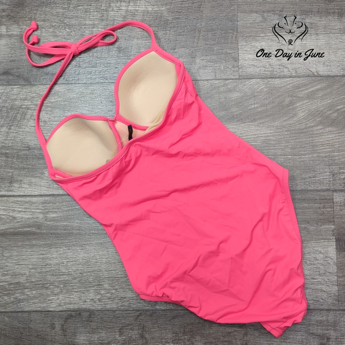 J. Crew D Cup Knot Front Halter One Piece Swimsuit Pink NWT Size 0 (D-Cup)