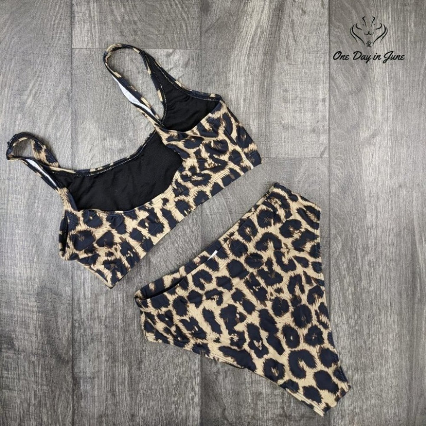 Pink Queen Crop Top High Waist Bikini Swimsuit Size S