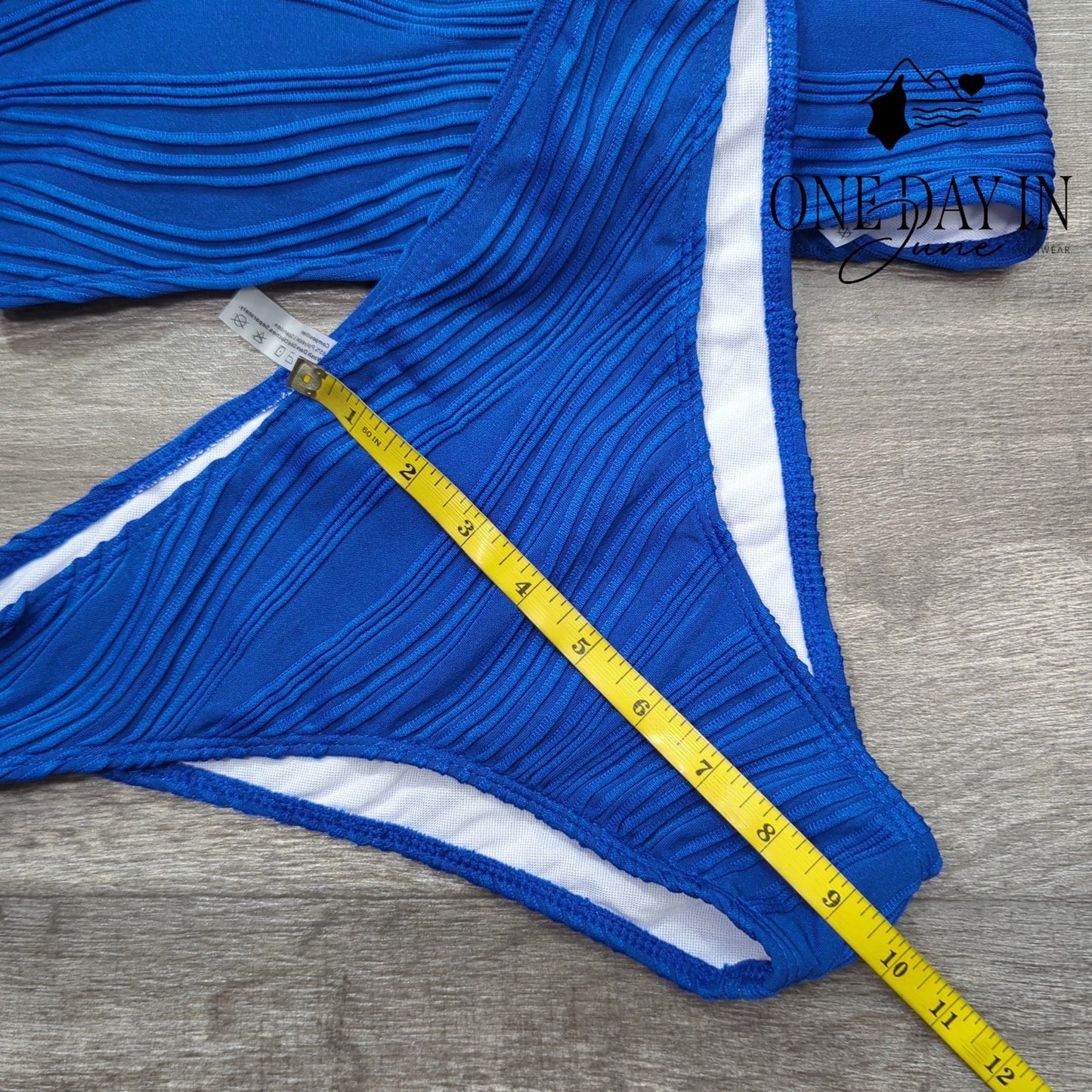 Zaful Textured Bandeau Bikini Swimsuit Size M