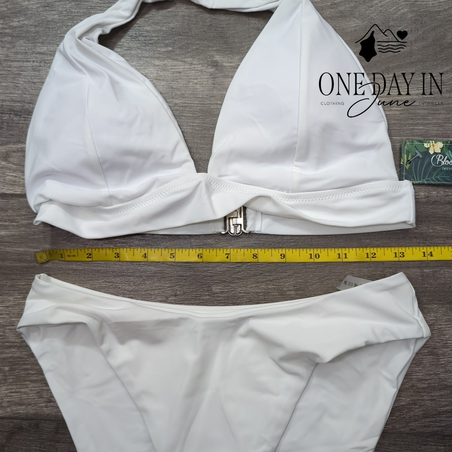 Blooming Jelly Halter Triangle High Cut Bikini Swimsuit Size L