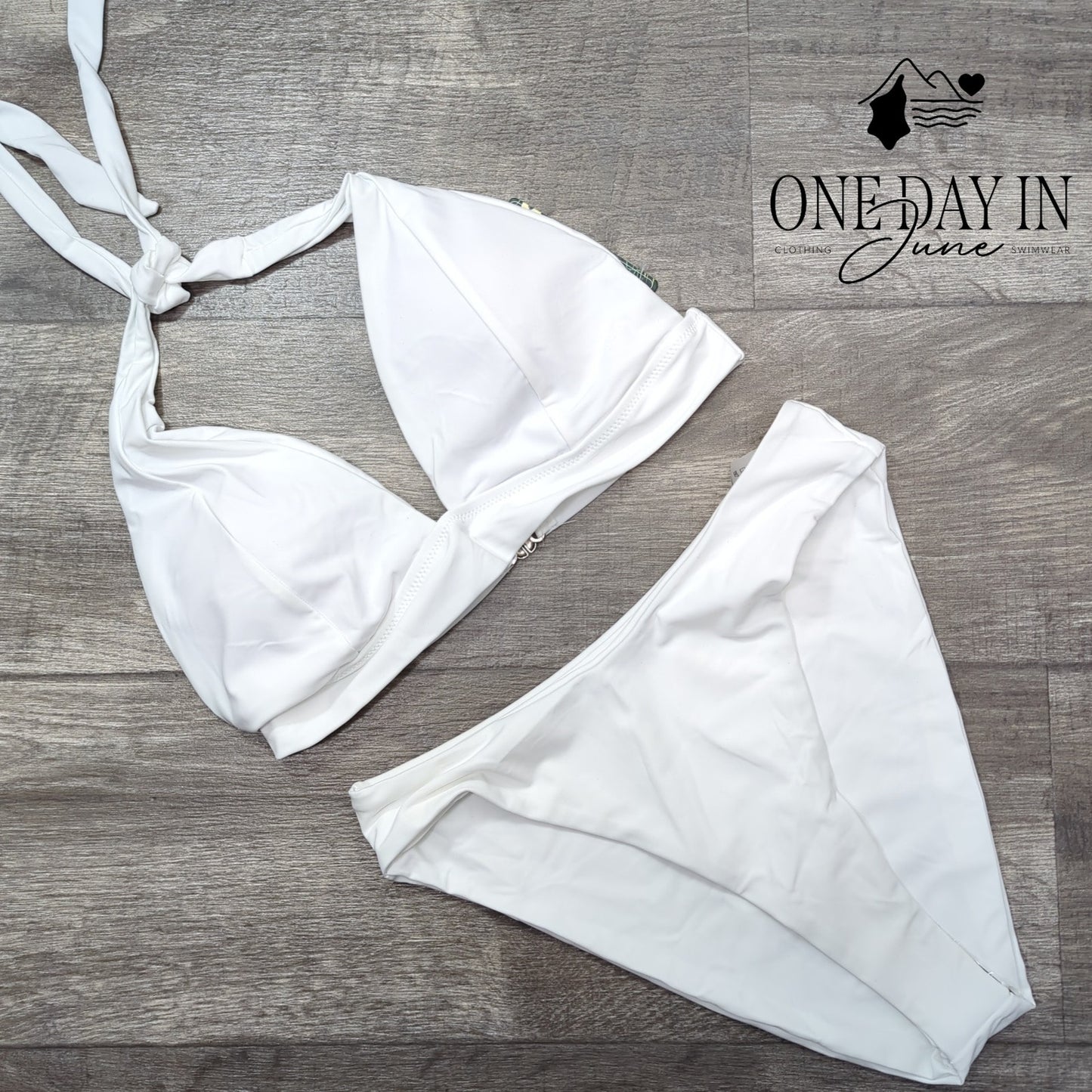 Blooming Jelly Halter Triangle High Cut Bikini Swimsuit Size L