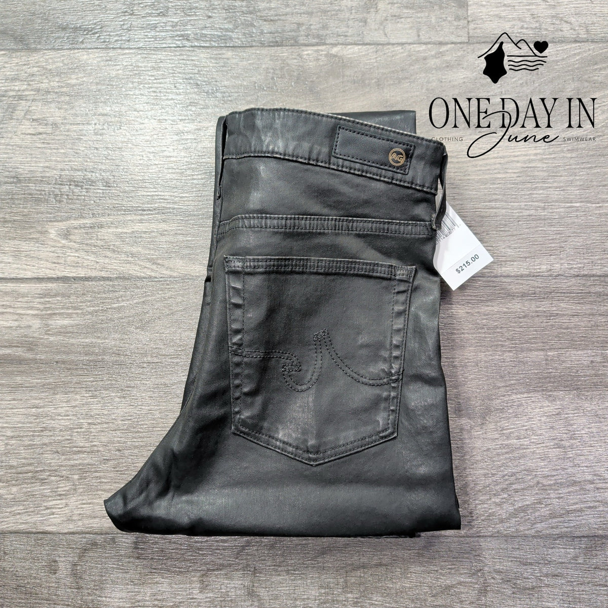 AG Adriano Goldschmied Farrah Skinny Ankle Coated Jeans Black NWT Size 4 (27)