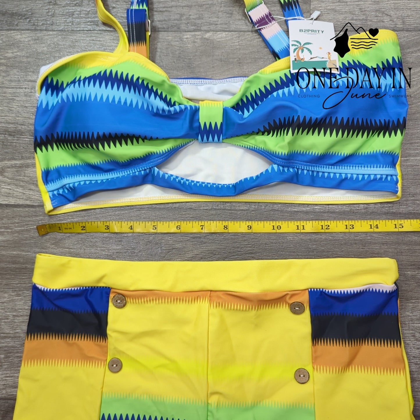B2Prity High Waist Boy Short Bikini Swimsuit Size XL