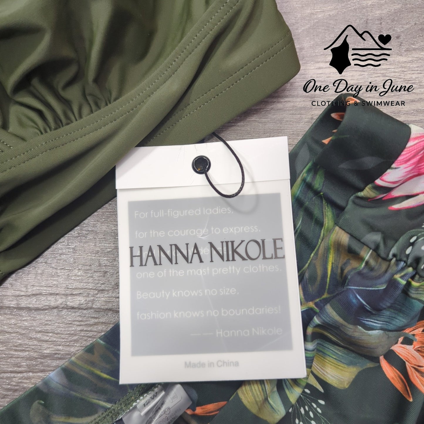 Hanna Nikole Plus Size High Waist Cross Front Bikini Swimsuit Size 12W