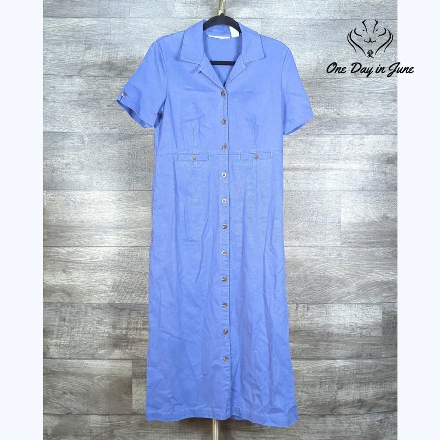 Appleseed's Short Sleeve Button Front Maxi Dress Size 8