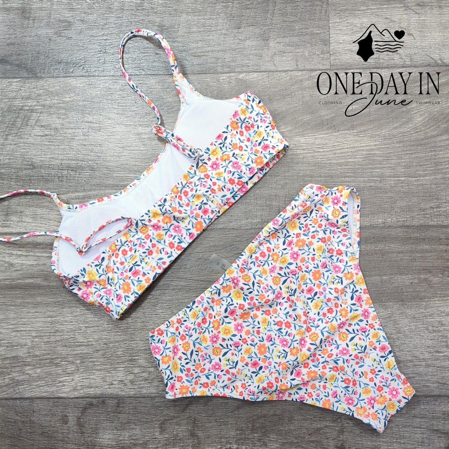 CharmLeaks Floral Crop Bikini Swimsuit Size S