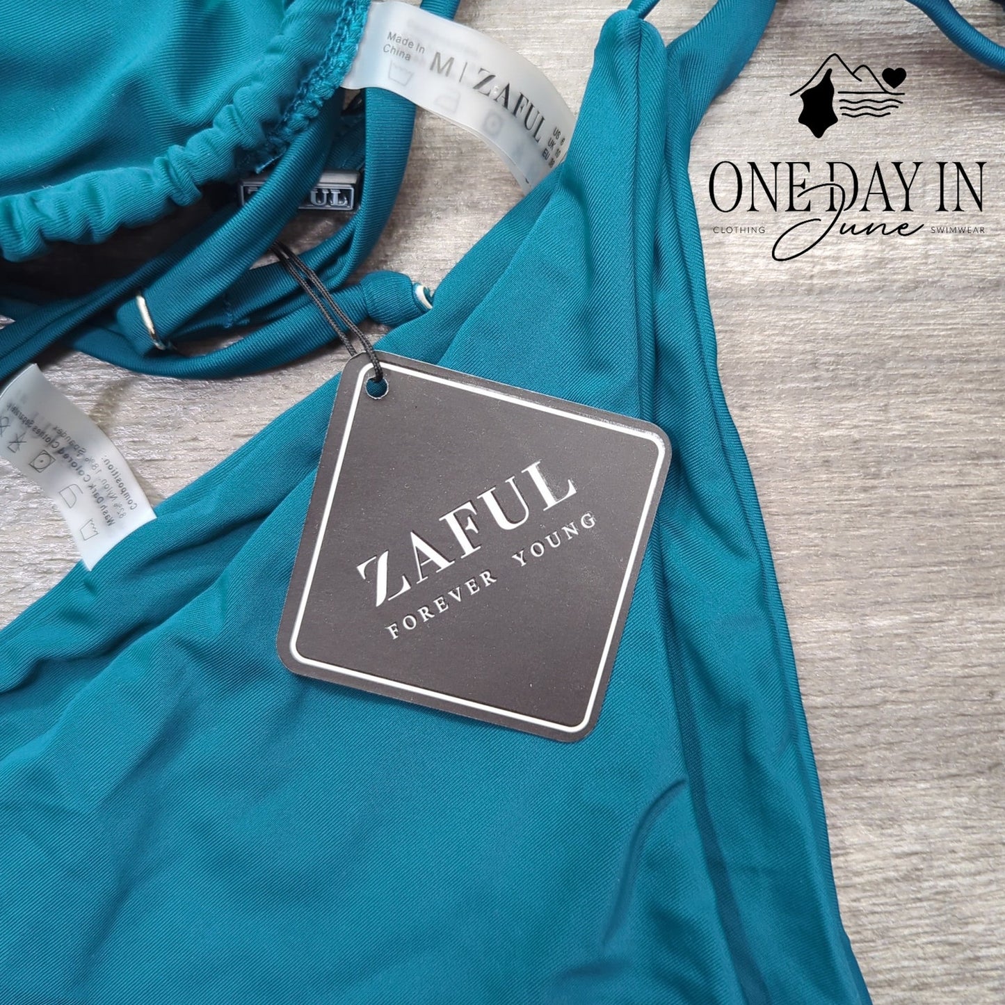 Zaful Adjustable Triangle Tie Side Bikini Swimsuit Size M