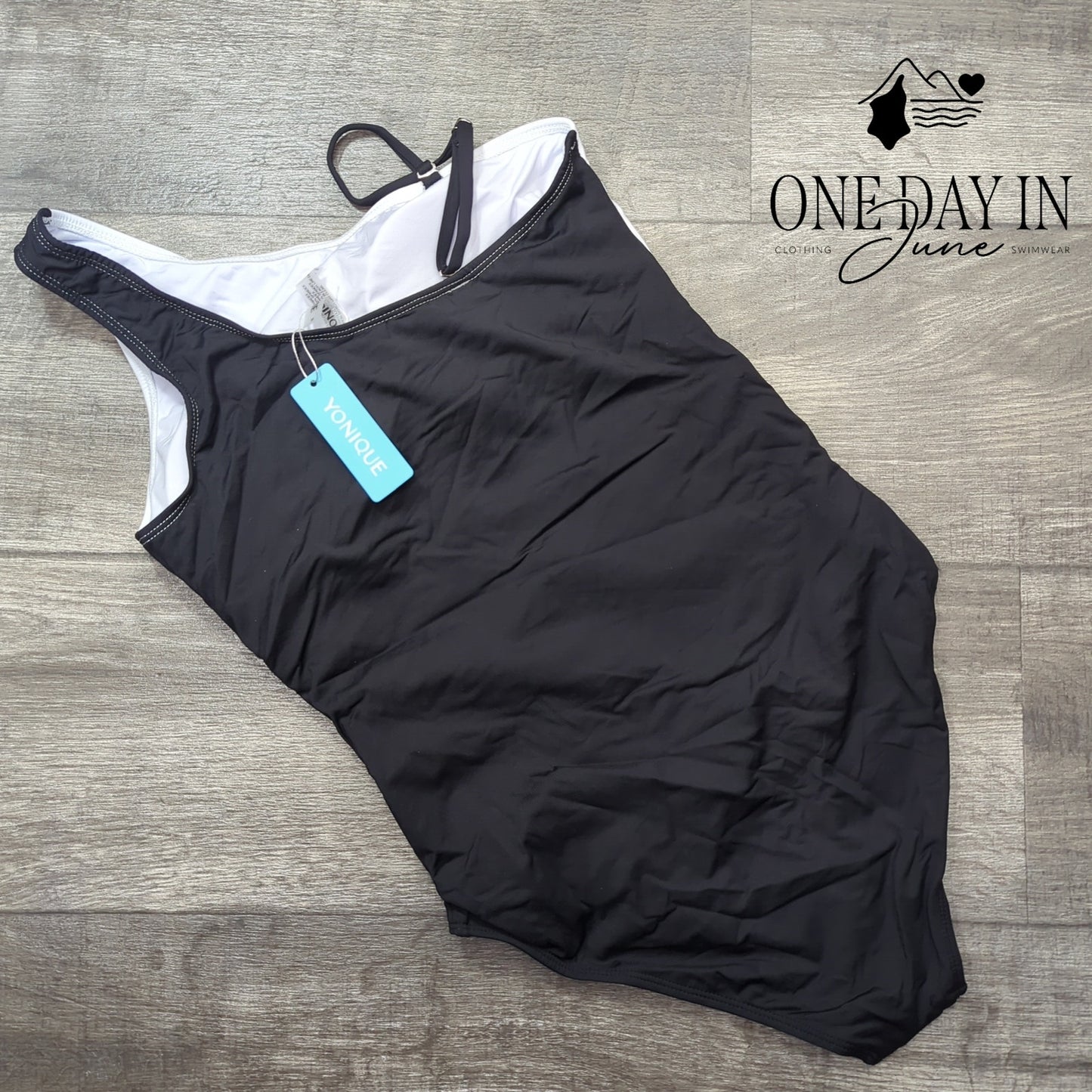 Yonique One Shoulder Mesh Cut Out One Piece Swimsuit Size M