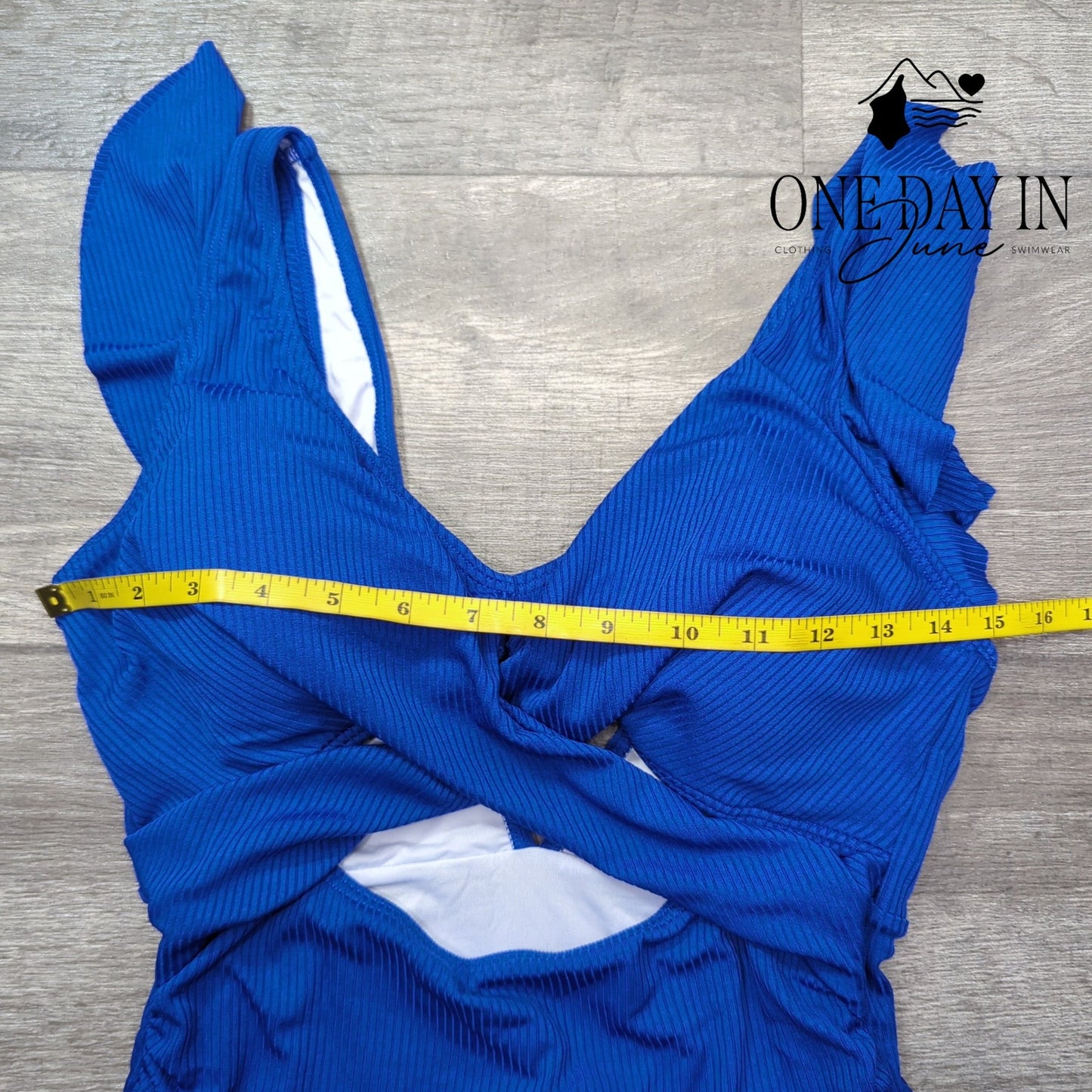B2Prity Cross Front Cut Out Ribbed One Piece Swimsuiit Size M