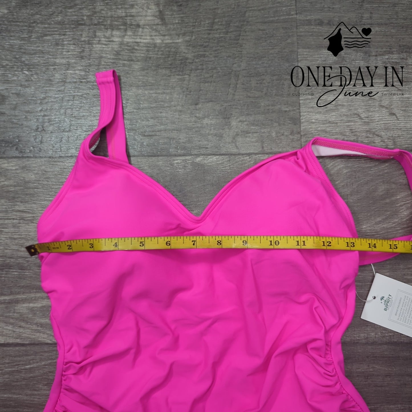 B2Prity Ruched Front One Piece Swimdress Swimsuit Size M