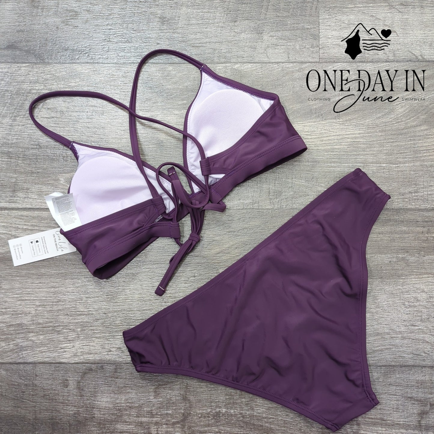 Cupshe Lace Up Back Bikini Swimsuit Size M
