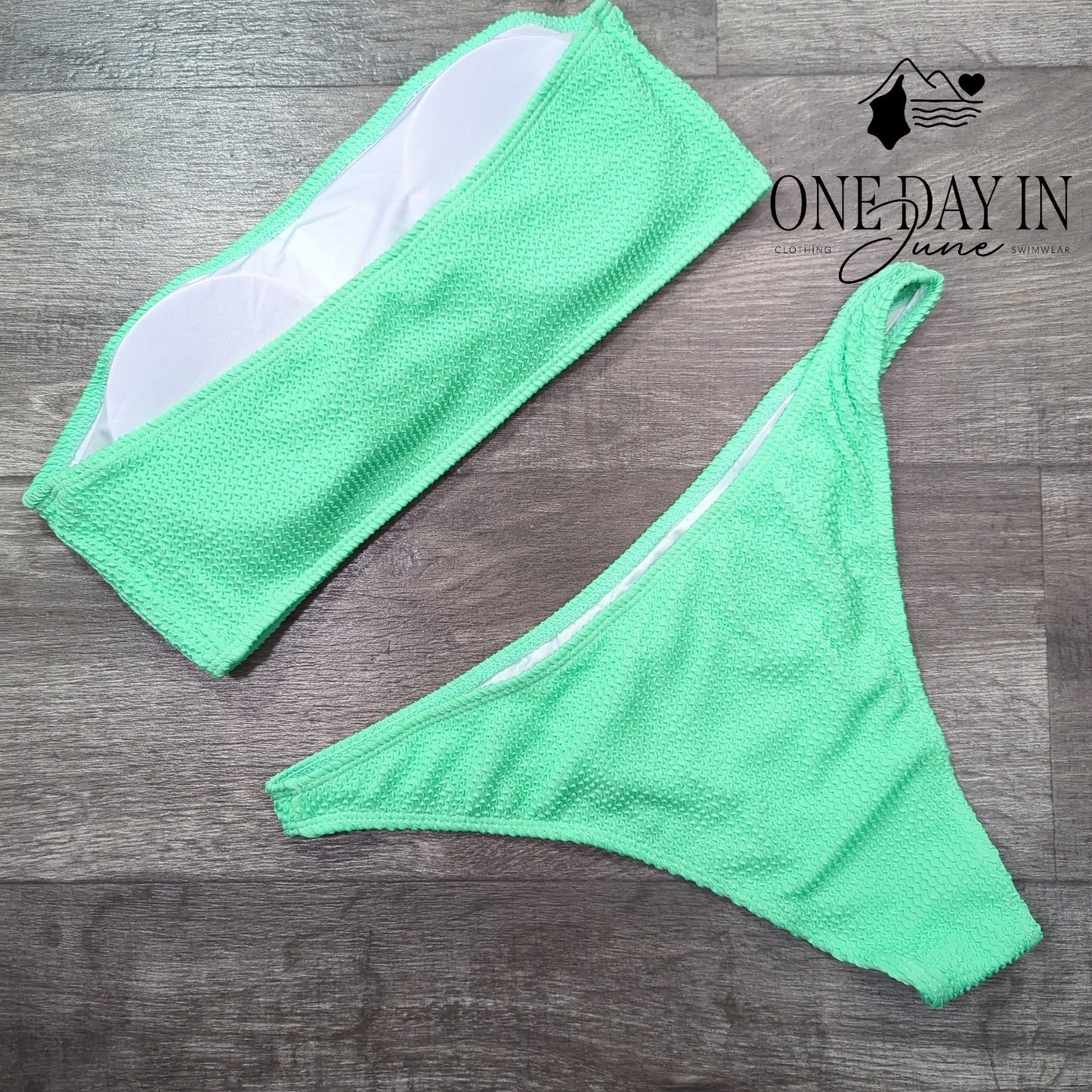 Charmo Smocked Bandeau Bikini Swimsuit Size XL