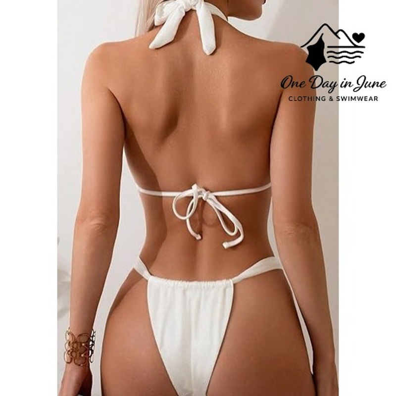 Charmleaks Halter Tie Back Brazilian Bikini Swimsuit Size L