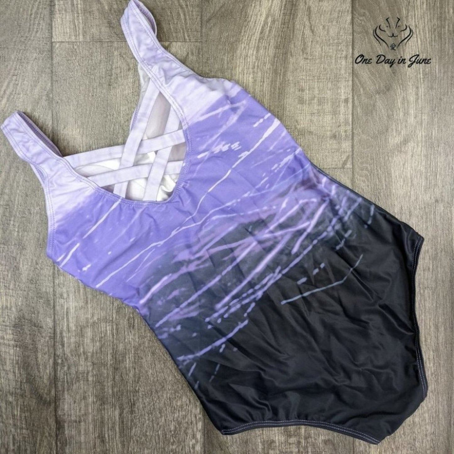 Aleumdr Color Block Print One Piece Swimsuit Size M