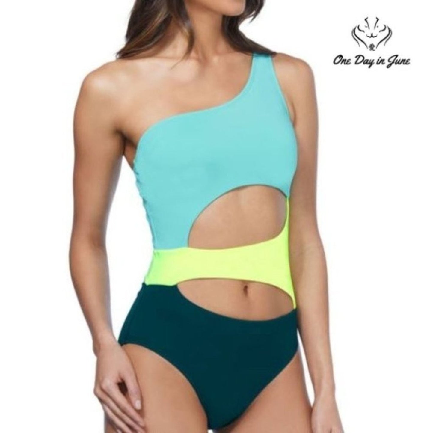 Ambrielle One Shoulder Cut Out One Piece Size XXL