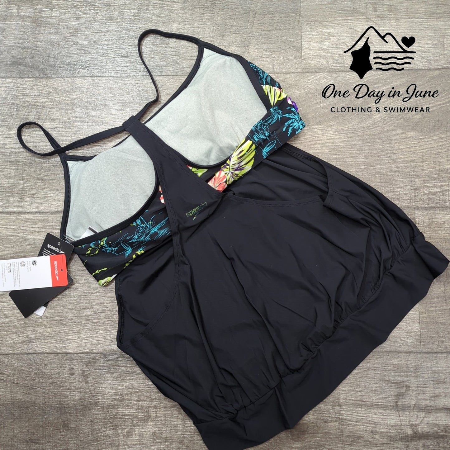 Speedo Racerback Double Up Tankini Top Size L
