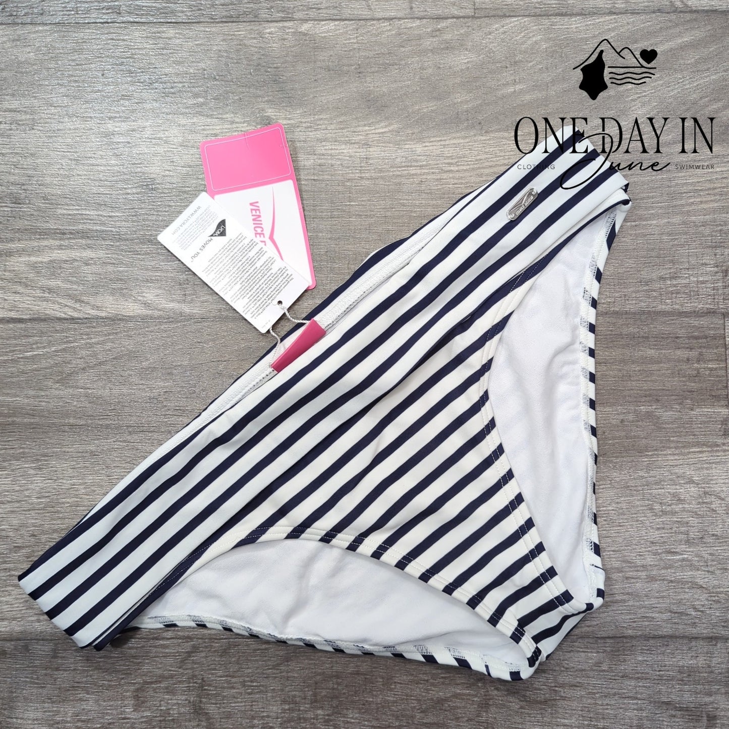 Venice Beach Moderate Striped Bikini Bottom Size 12