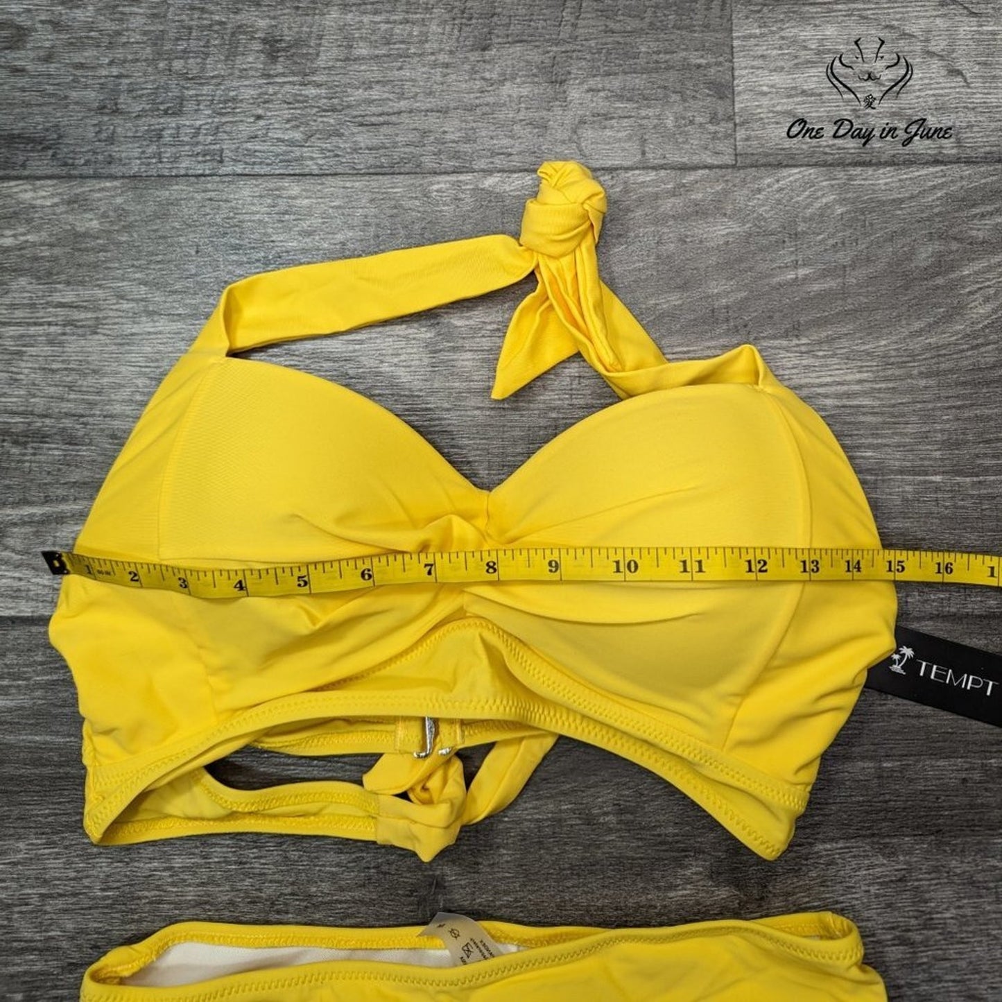 Tempt Me Vintage Cross Front Push Up Bikini Swimsuit Size M