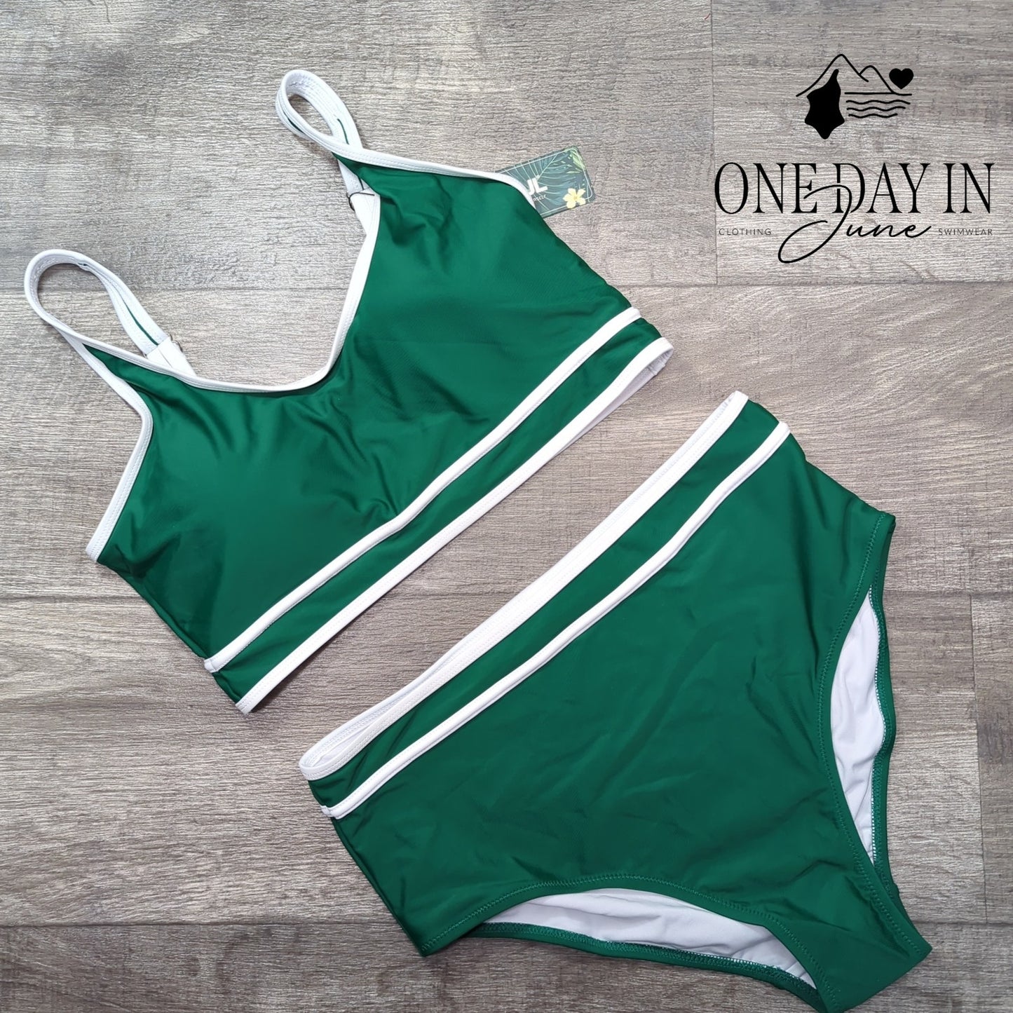Blooming Jelly High Waist Crop Bikini Swimsuit Size L