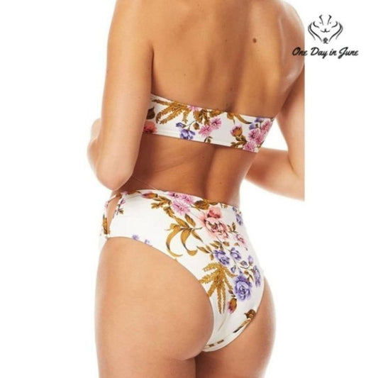 ODIJ Bandeau Ruched V Top Bikini Size M