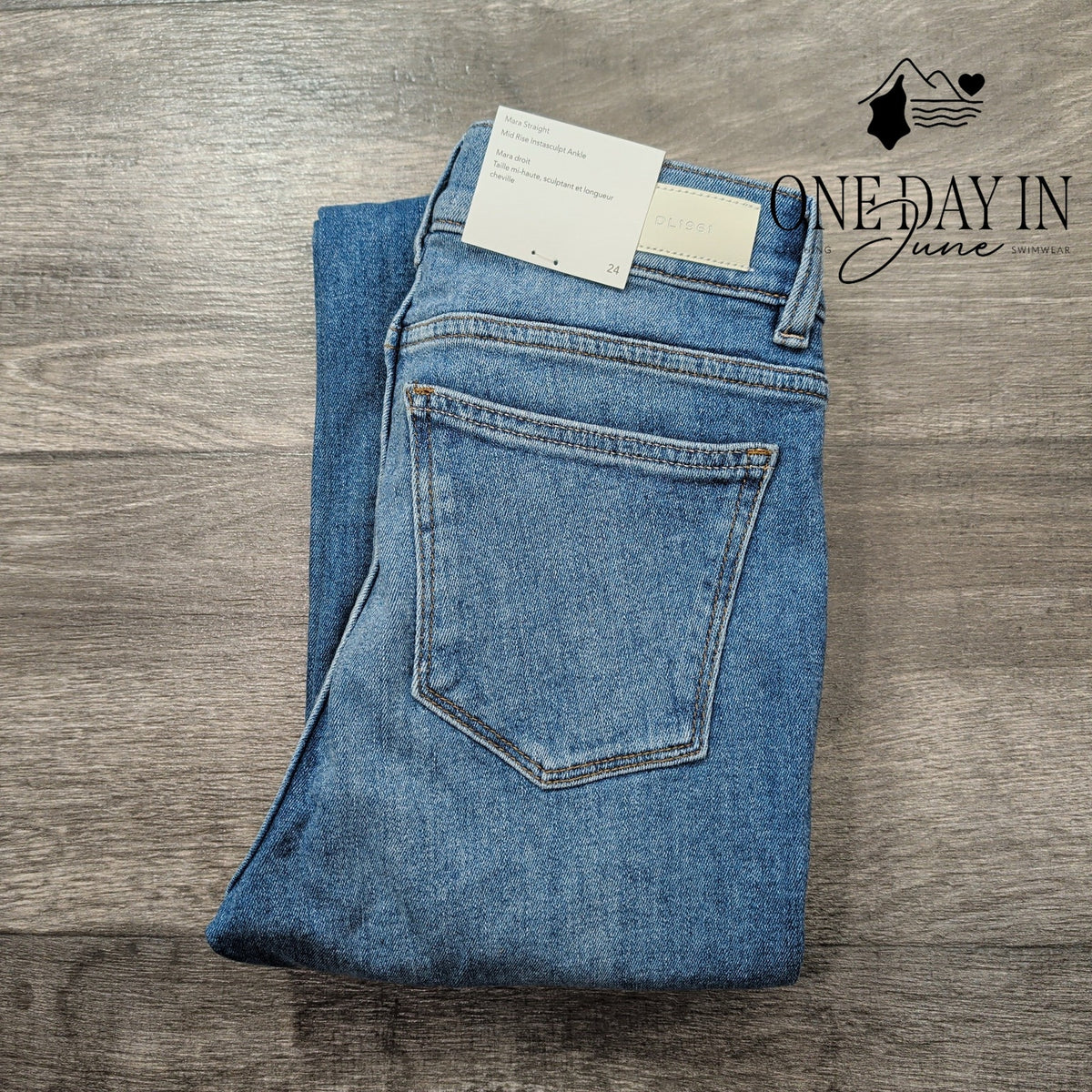 DL1961 Mara Straight Mid Rise Instasculpt Ankle Jeans Blue NWT Size 00 (24)