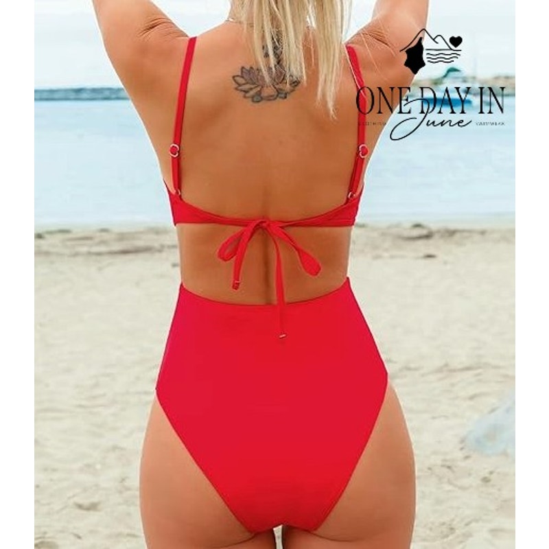 Cupshe Tie Back One Piece Swimsuit Size M