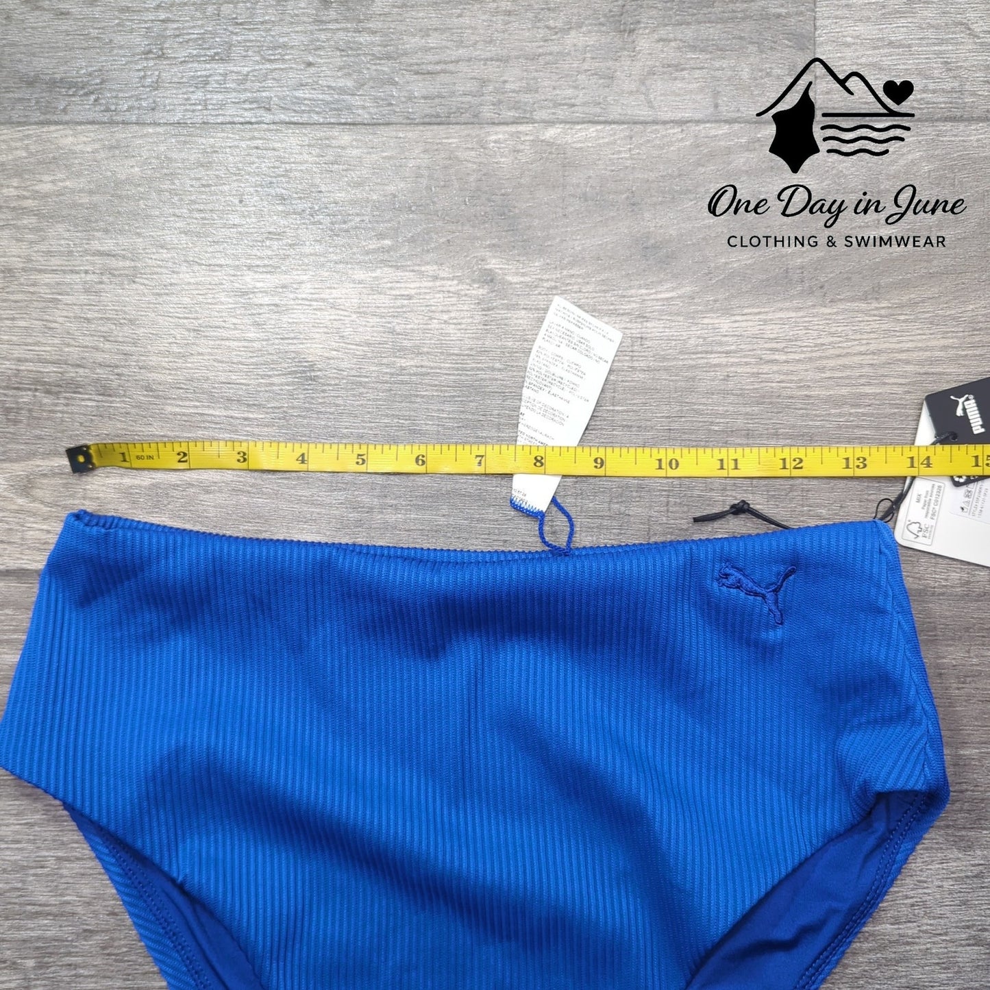 Puma Ribbed High Cut Bikini Bottom Size L