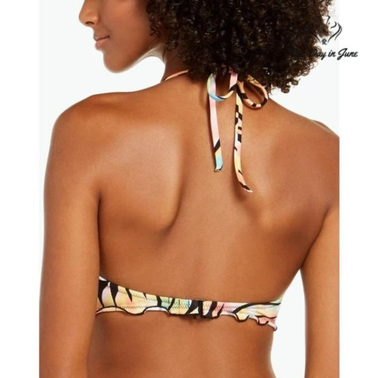 SunDazed Halter Bandeau Bikini Top Size 32DD