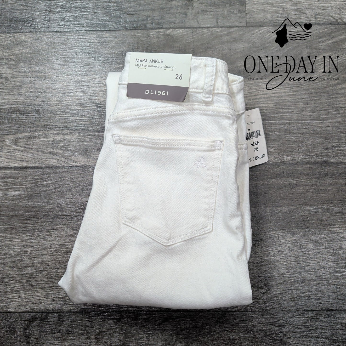 DL1961 Mara Ankle Jeans Oakley White Mid Rise Instasculpt Straight NWT Size 2