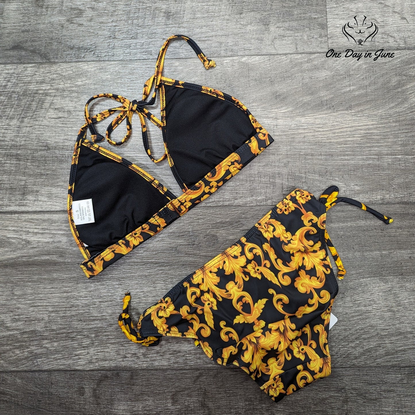 Fokulunda Halter String Bikini Swimsuit Size S