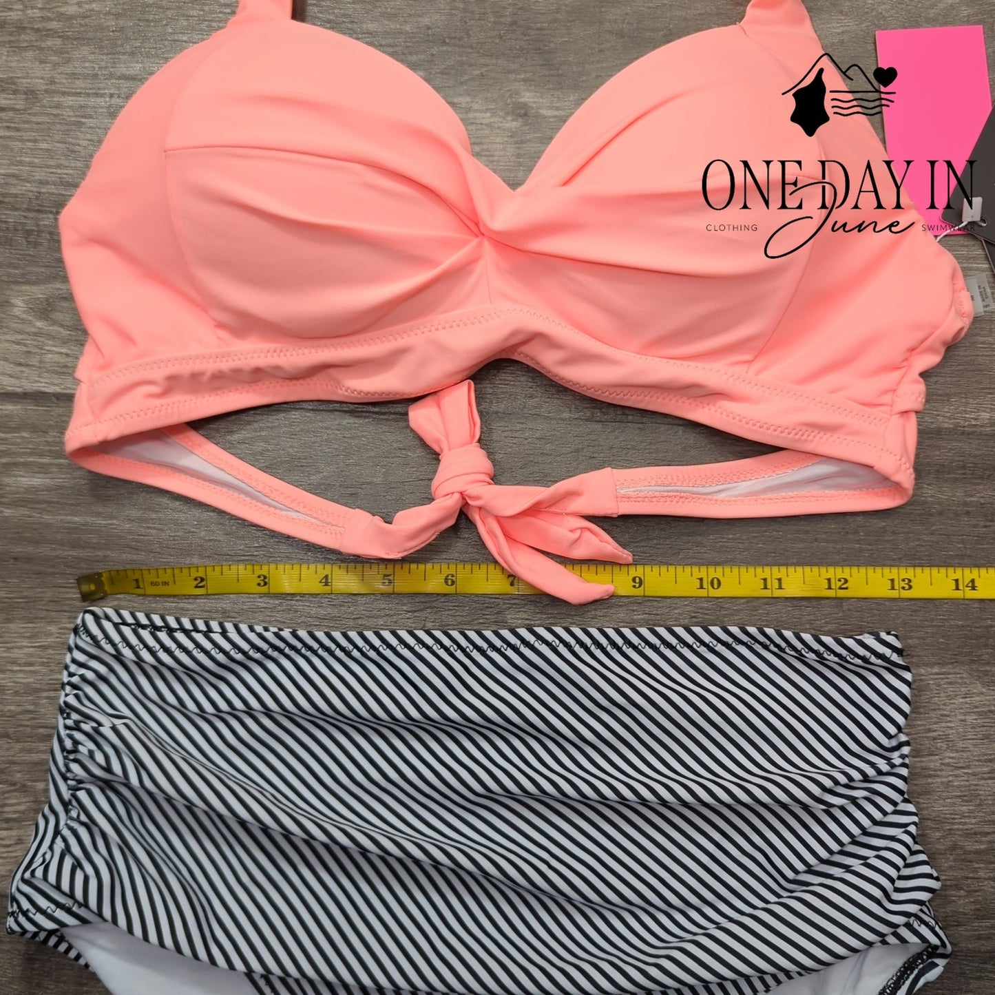 Tempt Me High Waist Molded Cup Bikini Swimsuit Size M
