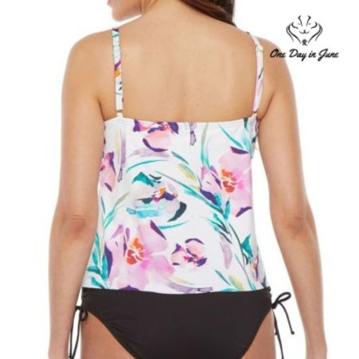 Liz Claiborne Floral Tankini Top Size 6