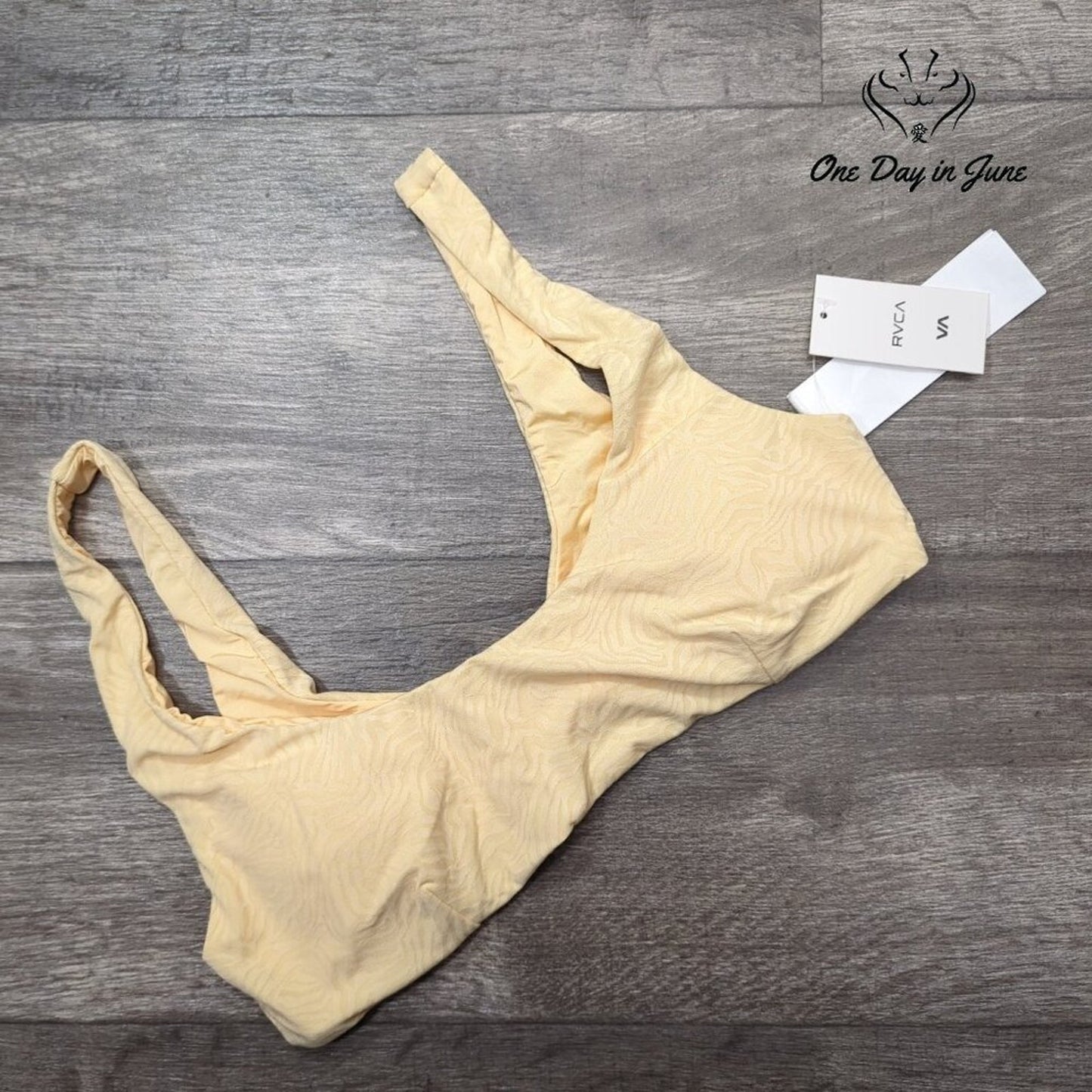 RVCA Run Wild Scoop Neck Bikini Top Size L