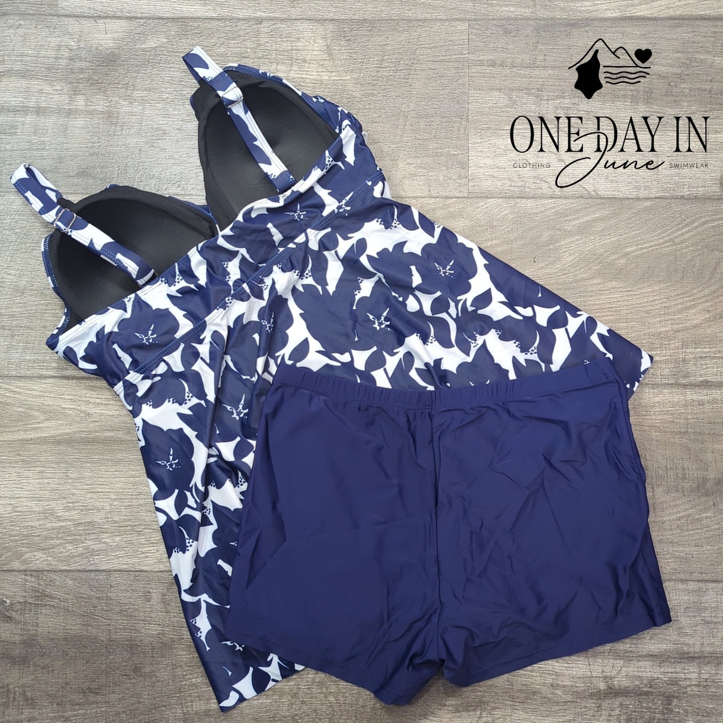 Zando Twist Front Boyshort Tankini Swimsuit Size XL