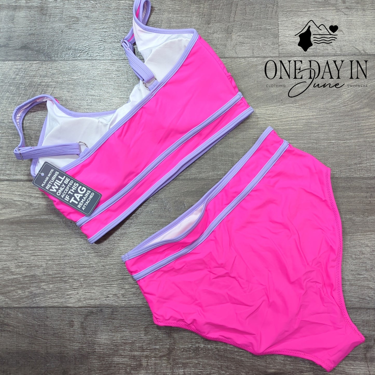 Blooming Jelly High Waist Crop Bikini Swimsuit Size M