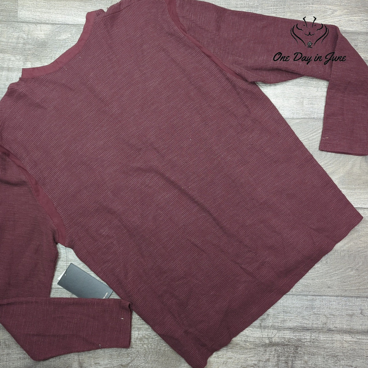 Calvin Klein Jeans Thermal Henley Shirt Burgundy Waffle Knit NWT Size XXL