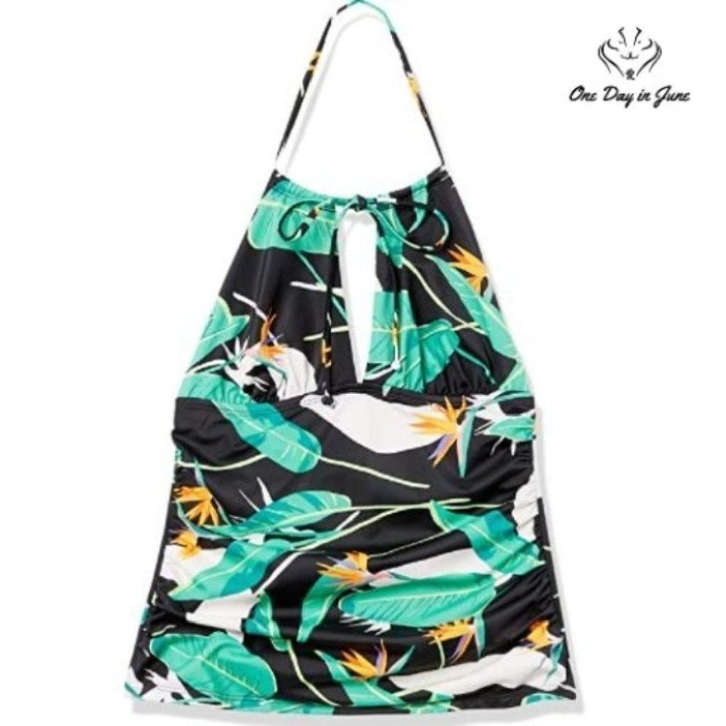 Coastal Blue Convertible Halter Neck Tankini Top Size XS