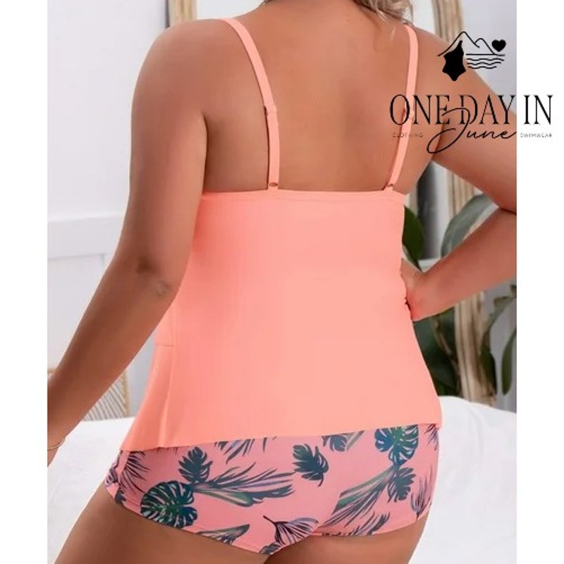 B2Prity Plus Size Boyshort Flounce Tankini Swimsuit Size 2XL