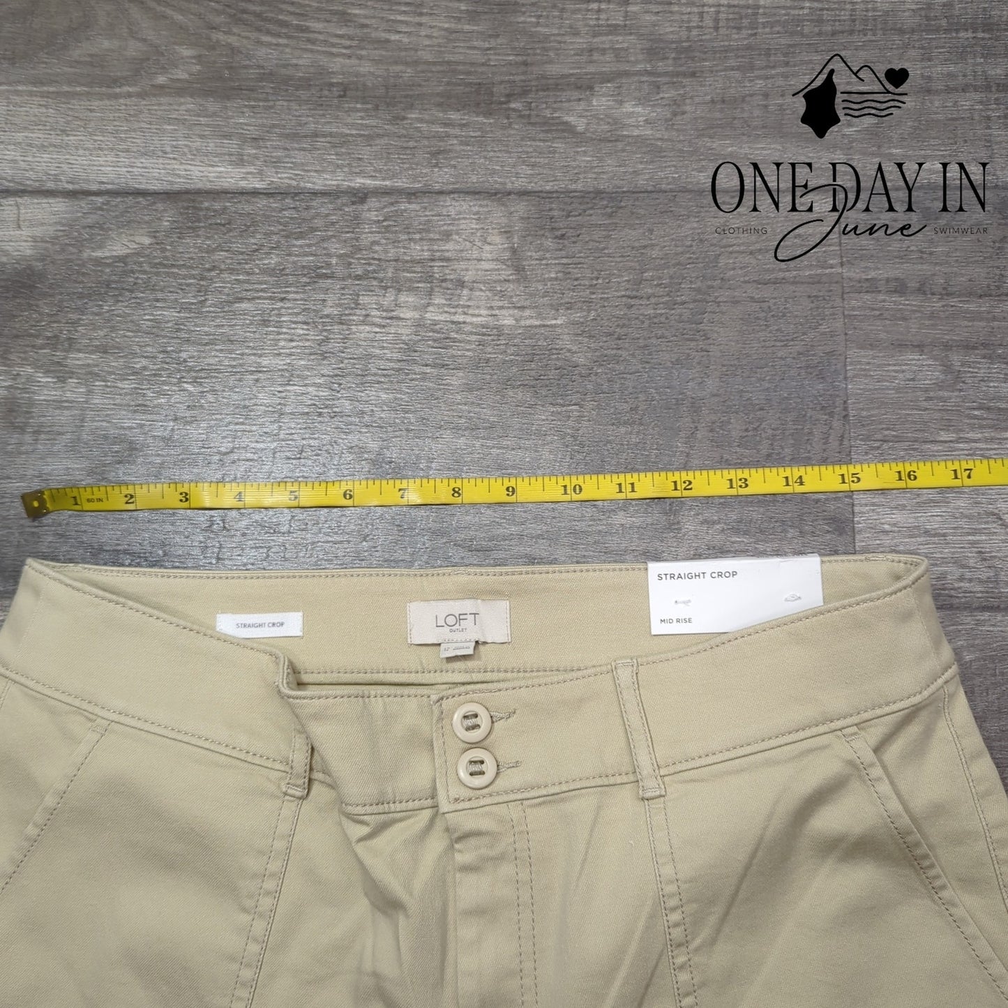 Loft Mid Rise Straight Crop Pants Size 12
