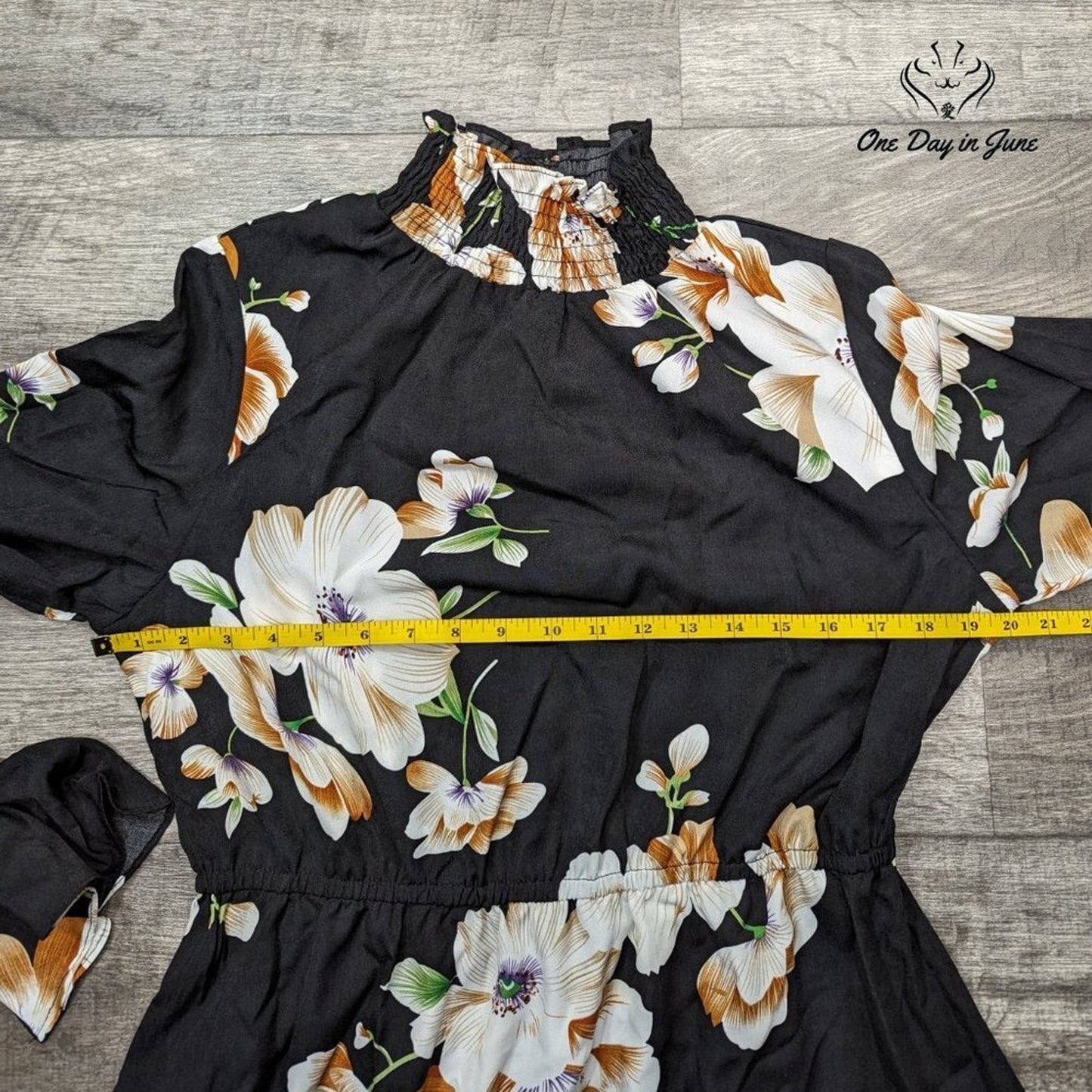 Floerns High Neck Long Sleeve Floral Dress Size L