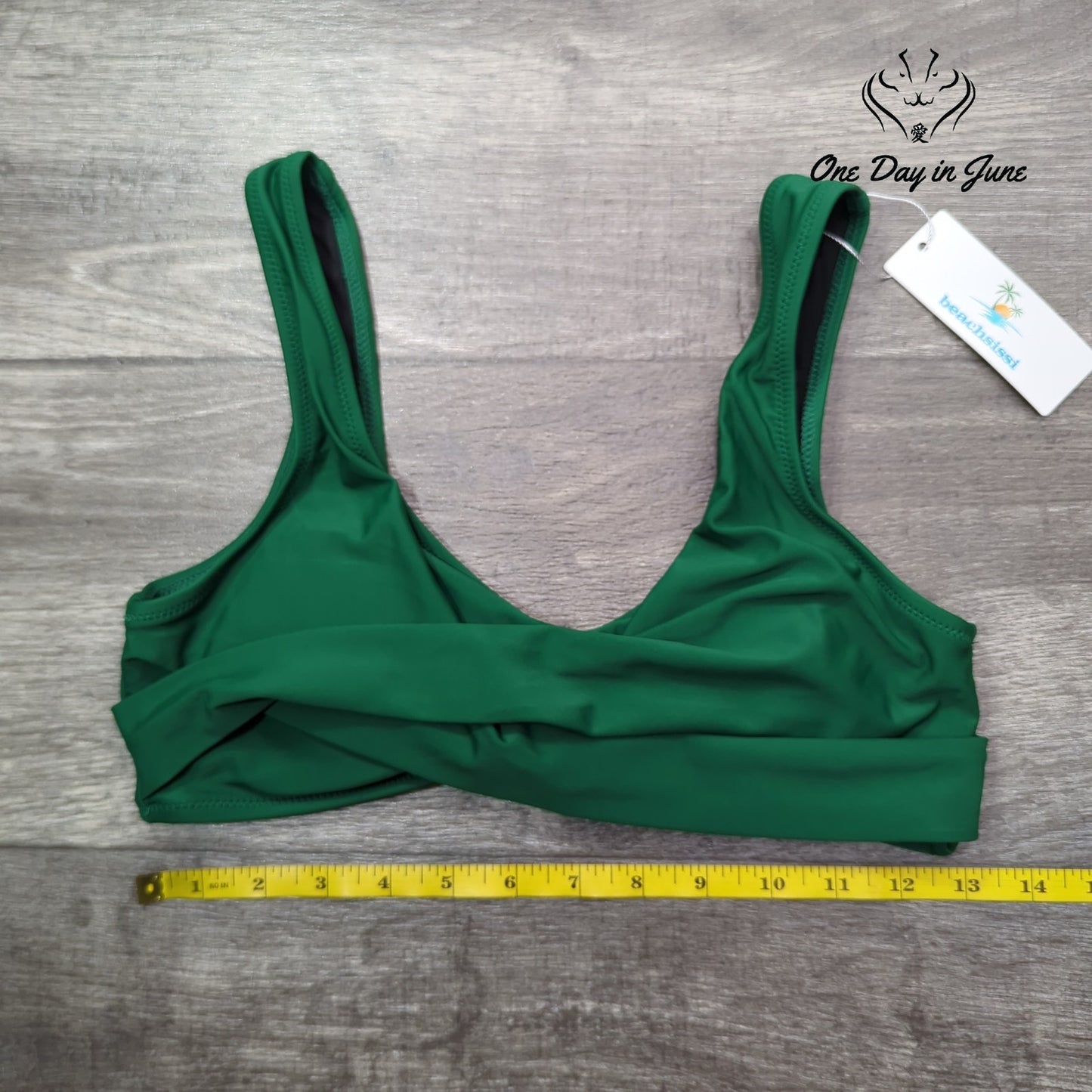 Beachsissi Cross Front Cropped Bikini Top Size M