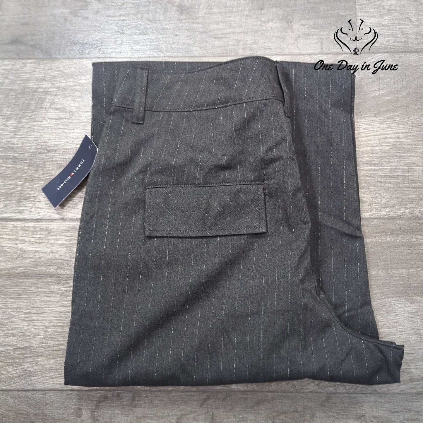 Tommy Hilfiger Striped Wide Leg Cargo Pants Size 12